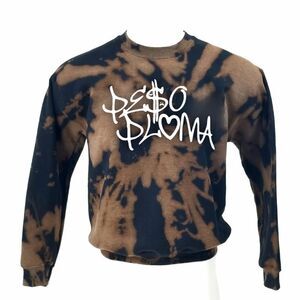 PESO PLUMA Mexican Band Acid Washed Pullover Crewneck Sweatshirt rock tee rap